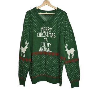 Ugly Christmas Sweater SZ. XXXL Merry Christmas Christmas You Filthy Animal